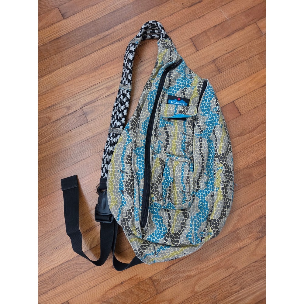 KAVU Rope Bag Sling & Sydney Satchel Crossbody Bundle Snakeskin Floral Canvas